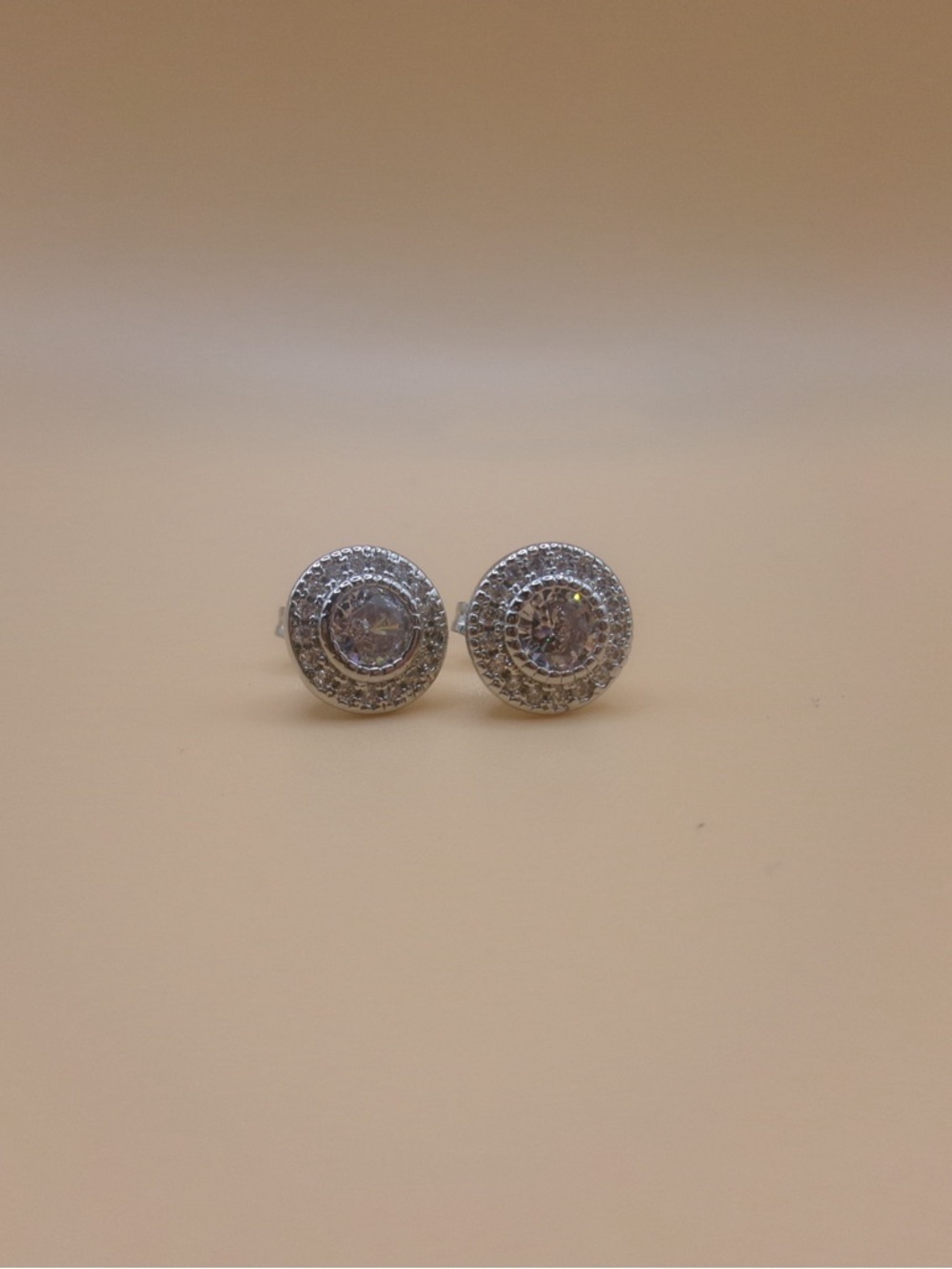🌵Sparkling Silvery Halo Stud Earrings